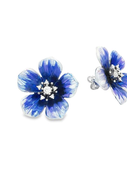 Plumeria crystal&blue earrings GOCCIAZZURRA JEWELS | ORPLUMERIARODIOBLU